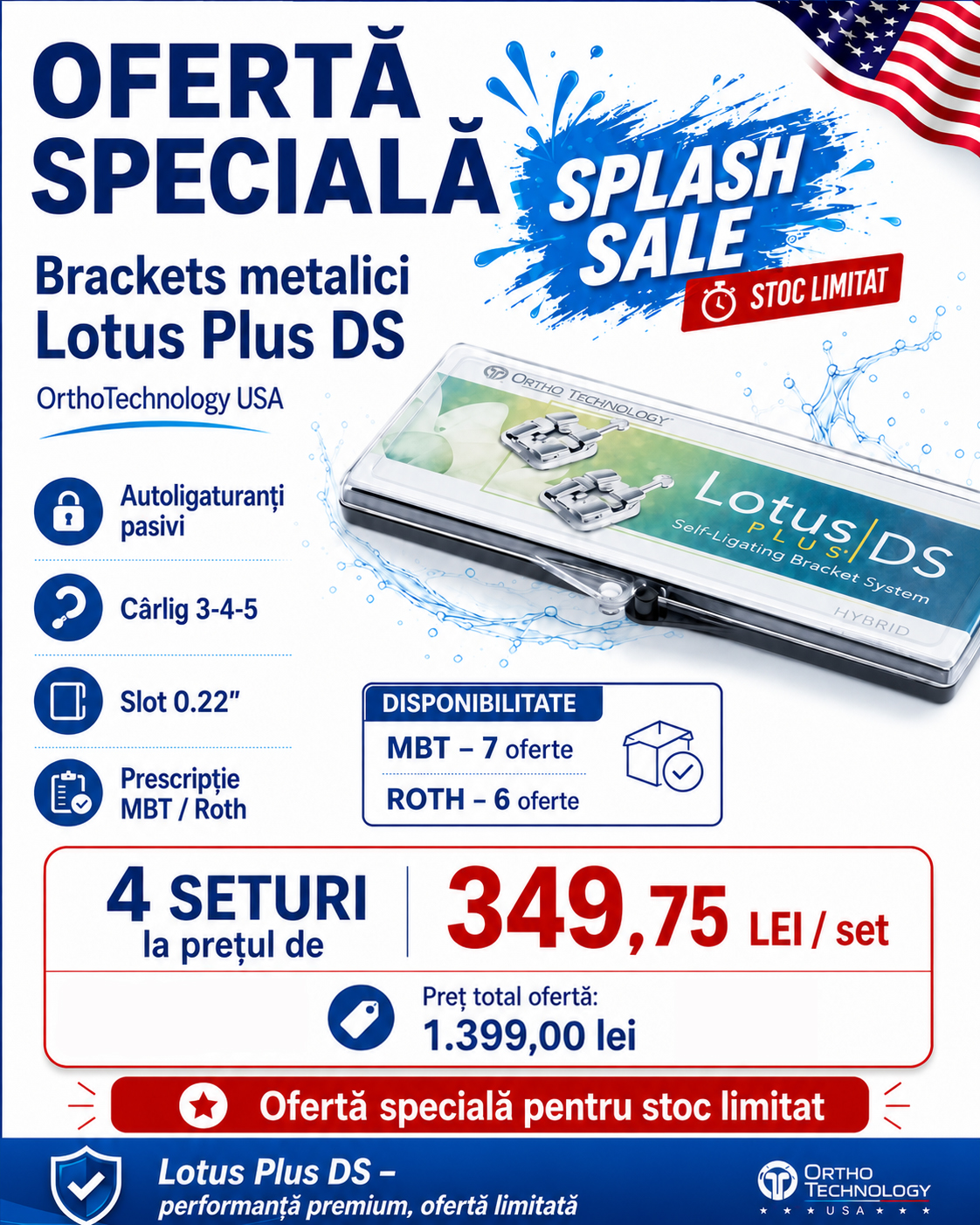 Bracketi Lotus Plus DS .022" 4 - Seturi
